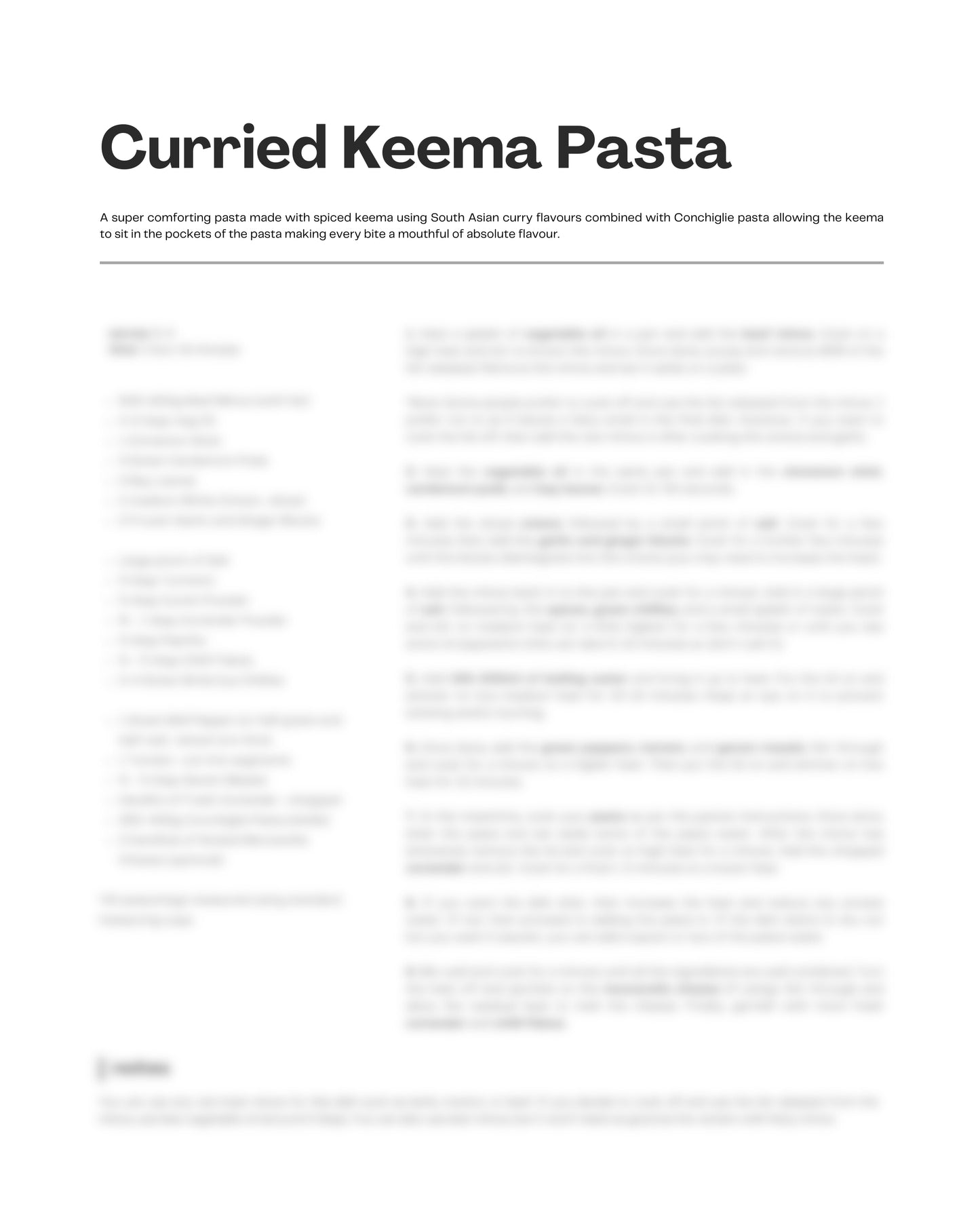 9. Curried Keema Pasta e-Recipe