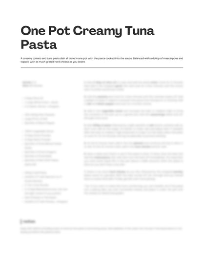 6. One Pot Creamy Tuna Pasta e-Recipe